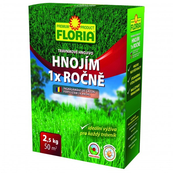 Ingrasamant pentru gazon anual cu actiune indelungata Floria 2,5 kg