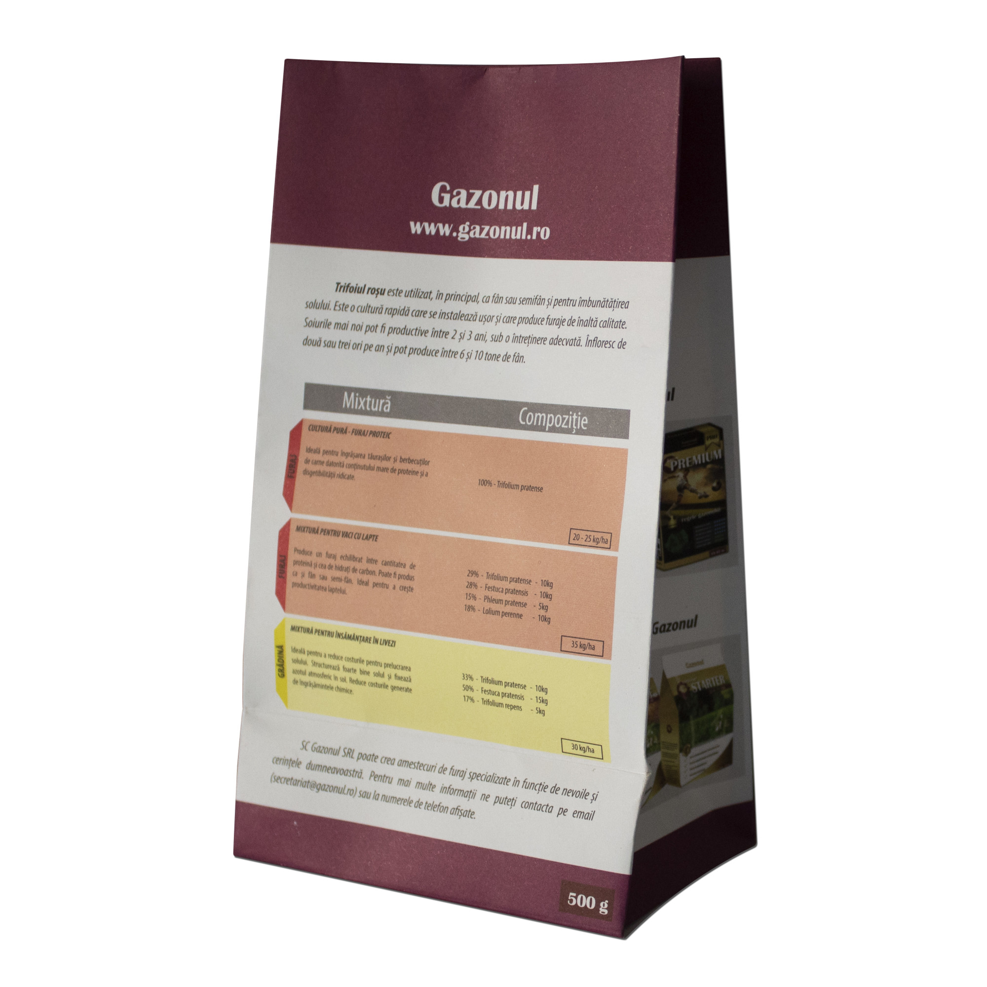 Seminte Trifoi Rosu (Trifolium pratense) Gazonul 500g